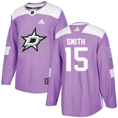 Adidas Stars #15 Bobby Smith Purple Authentic Fights Cancer Stitched NHL Jersey