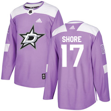 Adidas Stars #17 Devin Shore Purple Authentic Fights Cancer Youth Stitched NHL Jersey