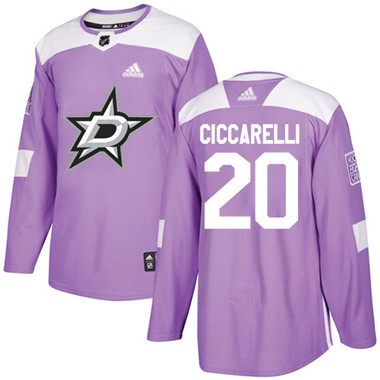Adidas Stars #20 Dino Ciccarelli Purple Authentic Fights Cancer Stitched NHL Jersey