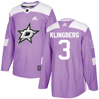 Adidas Stars #3 John Klingberg Purple Authentic Fights Cancer Stitched NHL Jersey