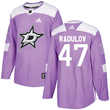 Adidas Stars #47 Alexander Radulov Purple Authentic Fights Cancer Youth Stitched NHL Jersey