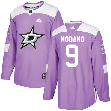Adidas Stars #9 Mike Modano Purple Authentic Fights Cancer Youth Stitched NHL Jersey
