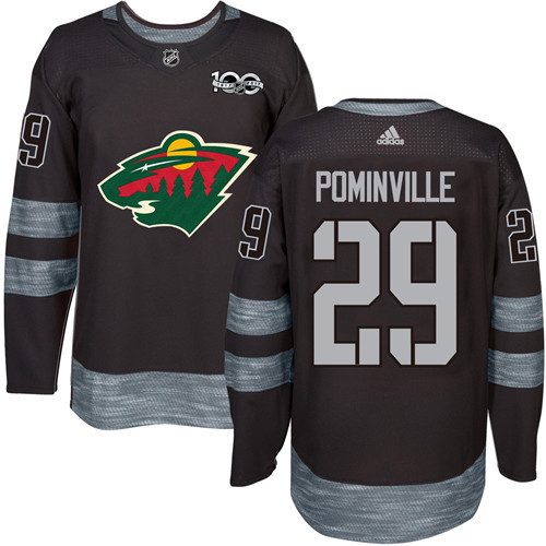 Adidas Wild #29 Jason Pominville Black 1917-2017 100th Anniversary Stitched NHL Jersey