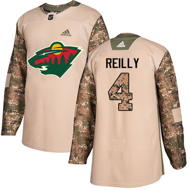 Adidas Wild #4 Mike Reilly Camo Authentic 2017 Veterans Day Stitched Youth NHL Jersey