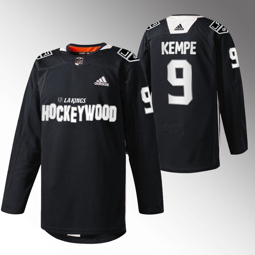 Adrian Kempe LA Kings Hockey Wood Black Warm-Up Jersey
