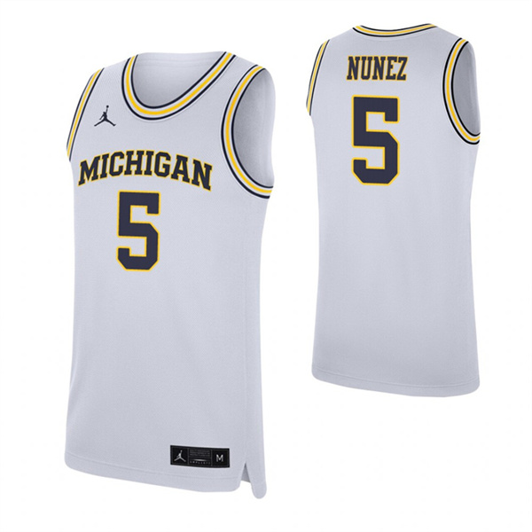Adrien Nunez Jersey White Michigan Wolverines Replica
