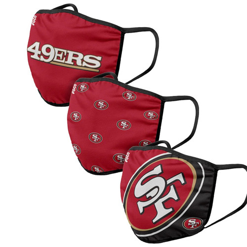 Adult 49ers  Face Covering 3-Pack