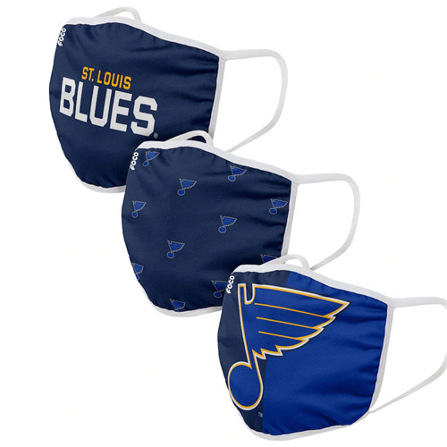 Adult Blues Face Covering 3-Pack