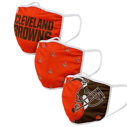 Adult Browns Face Covering 3-Pack