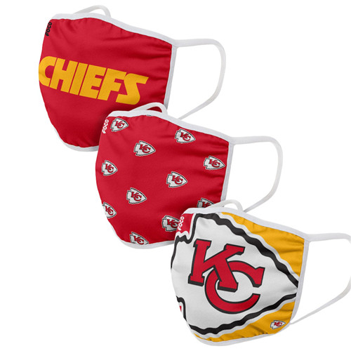 Adult Chiefs Face Covering 3-Pack