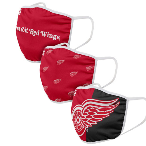 Adult Red Wings Face Covering 3-Pack