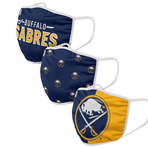 Adult Sabres Face Covering 3-Pack