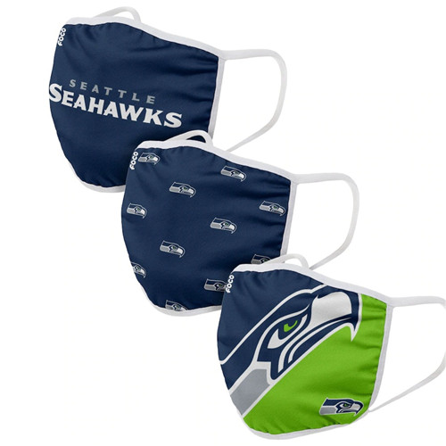 Adult Seattle Seahawks Face Covering 3-Pack