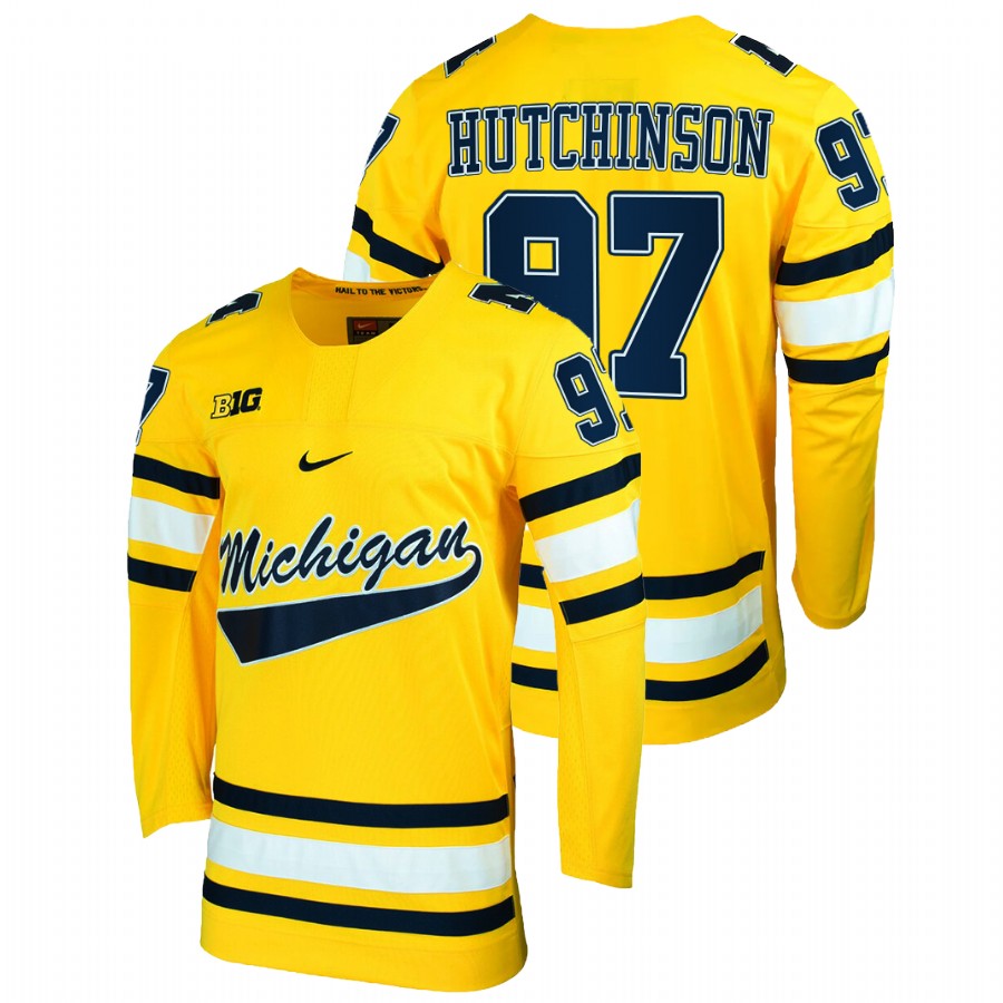 Aidan Hutchinson Hockey Michigan Wolverines Maize Jersey
