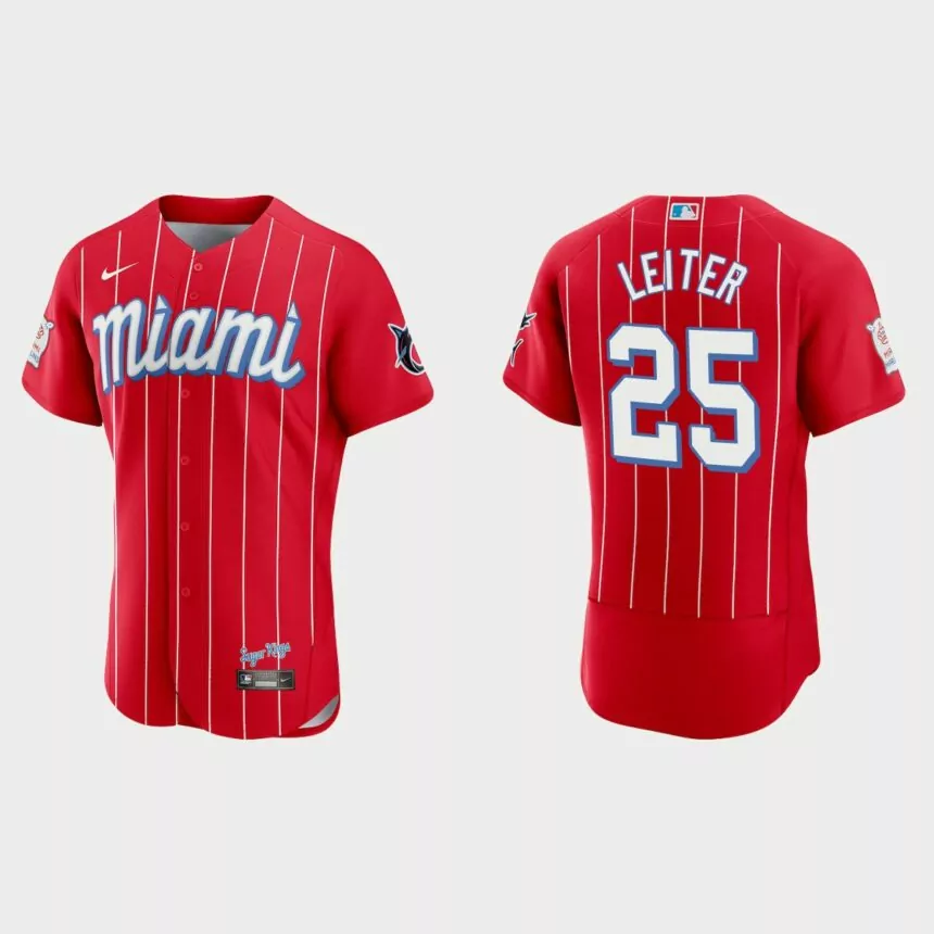 Al Leiter Miami Marlins 2021 City Connect Authentic Jersey – Red