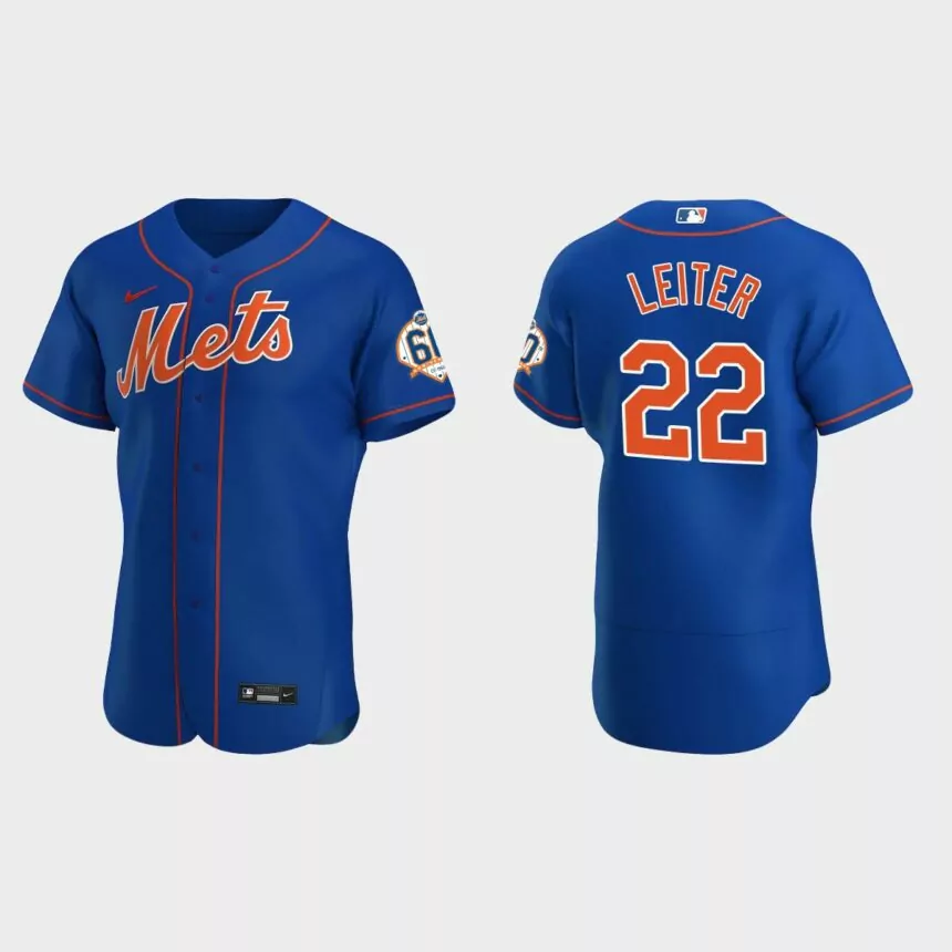 Al Leiter New York Mets 60th Anniversary Alternate Authentic Jersey – Royal