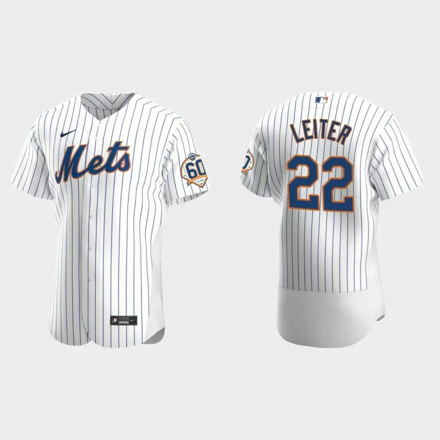Al Leiter New York Mets 60th Anniversary Home Authentic Jersey – White