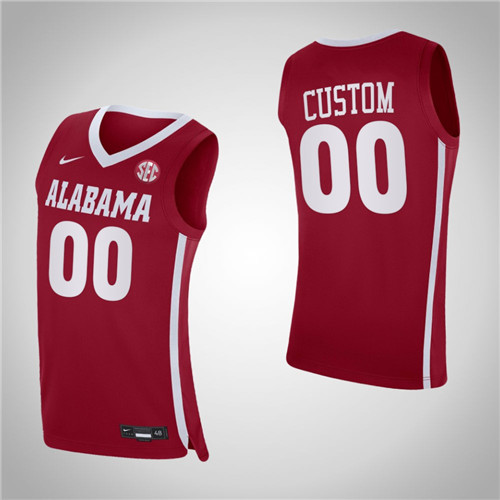 Alabama Crimson Tide 00 Custom College Basketball Jersey Red