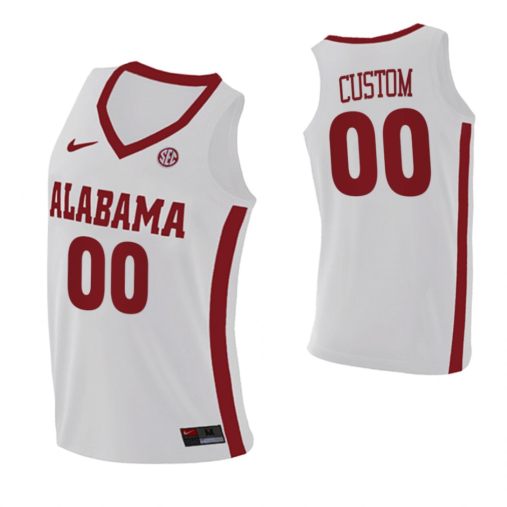 Alabama Crimson Tide 00 Custom College Basketball Swingman Jersey White
