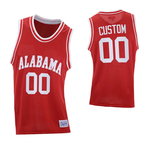 Alabama Crimson Tide 00 Custom College Basketball Throwback Jersey Red