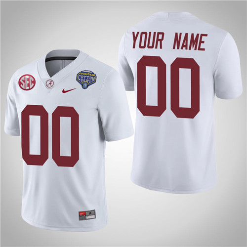 Alabama Crimson Tide 00 Custom Game 2021 Cotton Bowl Jersey White