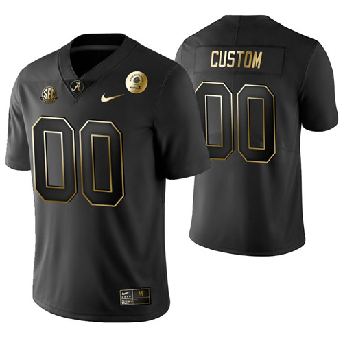 Alabama Crimson Tide 00 Custom Golden Edition 2021 Rose Bowl Jersey Black