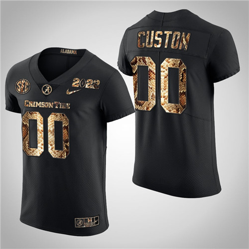 Alabama Crimson Tide 00 Custom Python Skin 2022 College Football Playoff Jersey Black