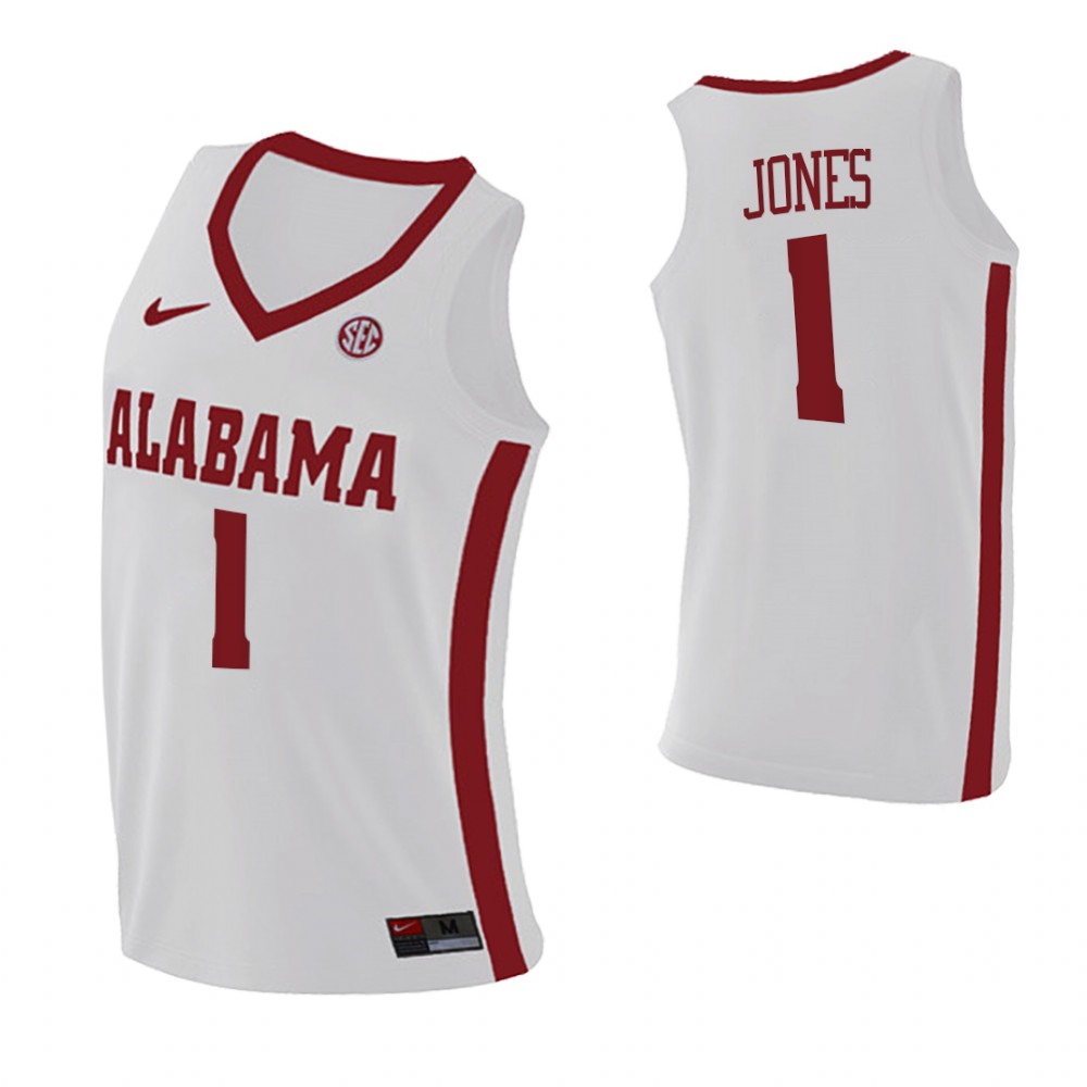 Alabama Crimson Tide 1 Herbert Jones College Basketball Swingman Jersey White
