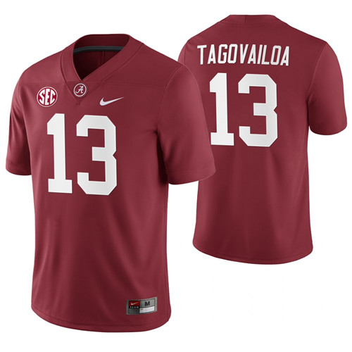 Alabama Crimson Tide 13 Tua Tagovailoa Home Game College Football Jerseys Crimson