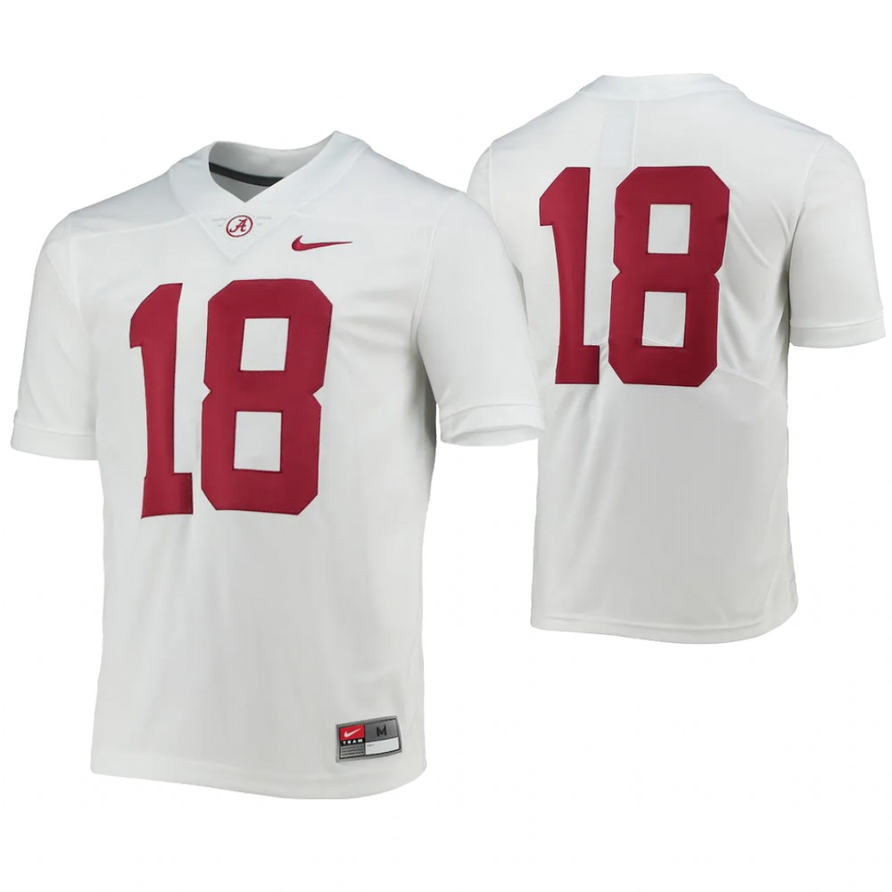 Alabama Crimson Tide 18 Custom Limited College Football Jersey White Youth