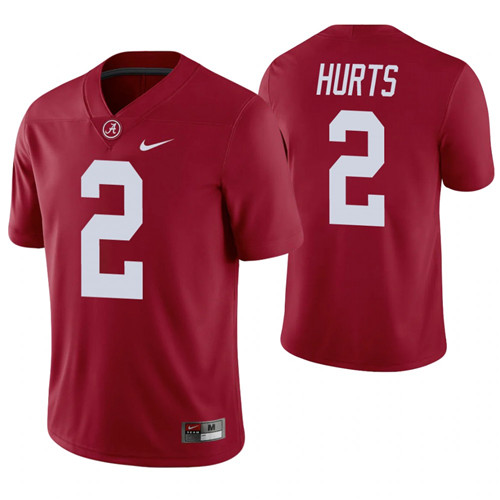 Alabama Crimson Tide 2 Jalen Hurts Alumni Player Football Game Jersey Crimson