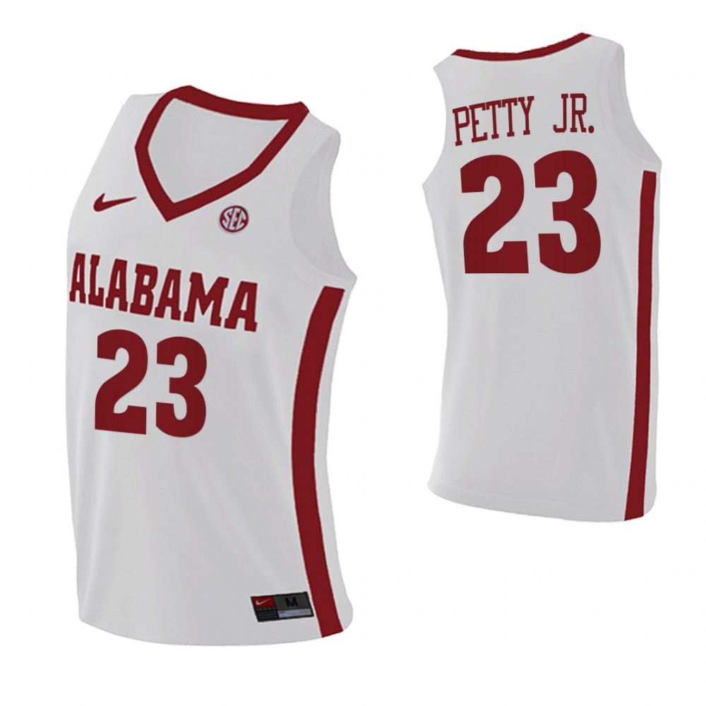 Alabama Crimson Tide 23 John Petty Jr. College Basketball Swingman Jersey White