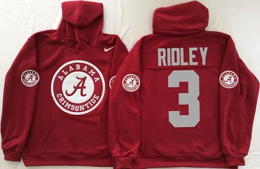 Alabama Crimson Tide 3 Calvin Ridley Red Men's Pullover Hoodie