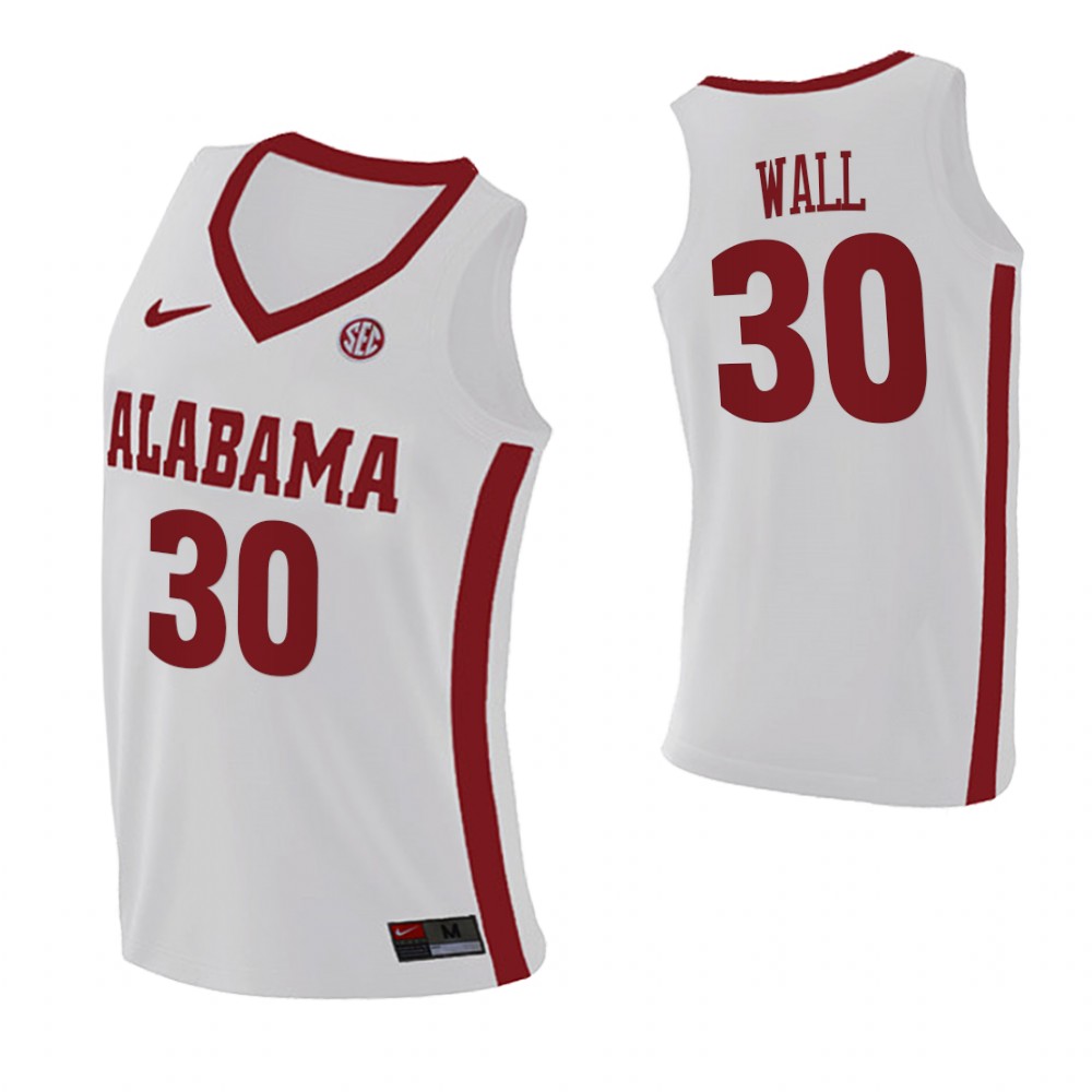 Alabama Crimson Tide 30 Kendall Wall College Basketball Swingman Jersey White