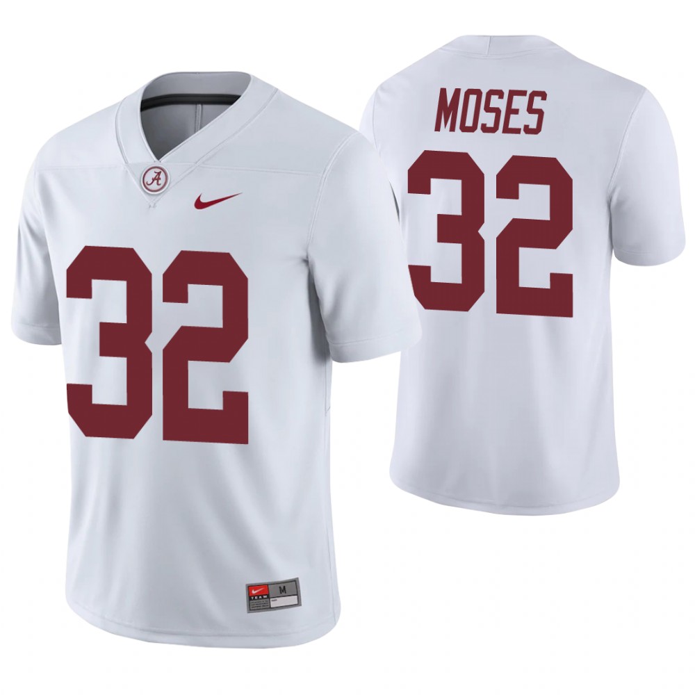 Alabama Crimson Tide 32 Dylan Moses Game College Football Jersey White