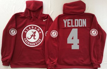 Alabama Crimson Tide 4 T.J Yeldon Red Men's Pullover Hoodie