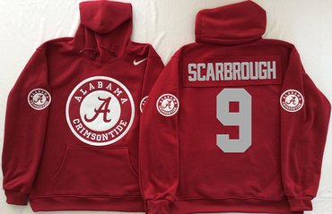 Alabama Crimson Tide 9 Bo Scarbrough Red Men's Pullover Hoodie