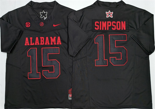 Alabama Crimson Tide Black #15  SIMPSON