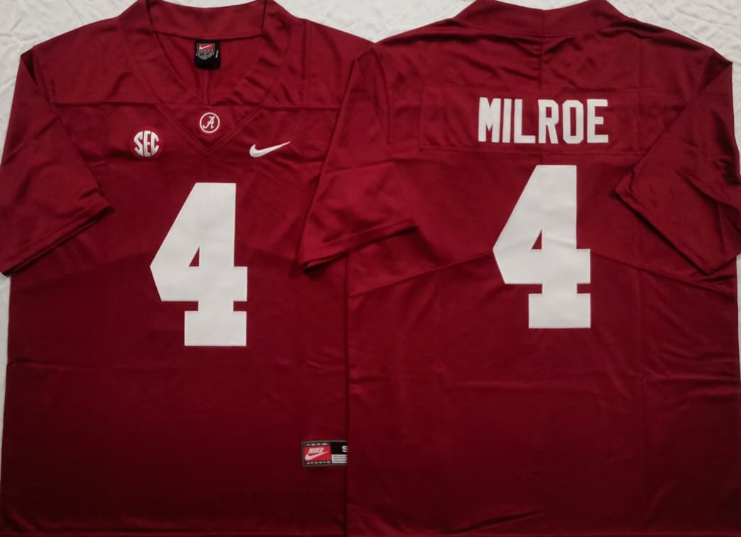 Alabama Crimson Tide Red #4 MILROE.