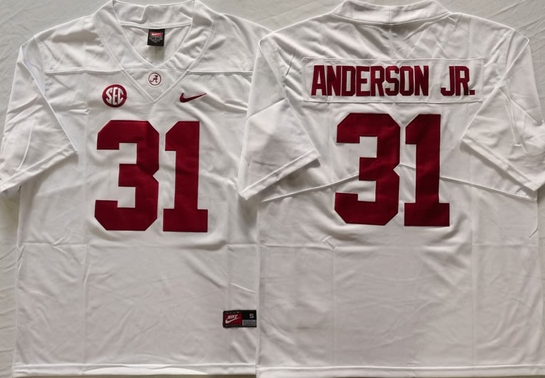 Alabama Crimson Tide White #31 ANDERSON JR.