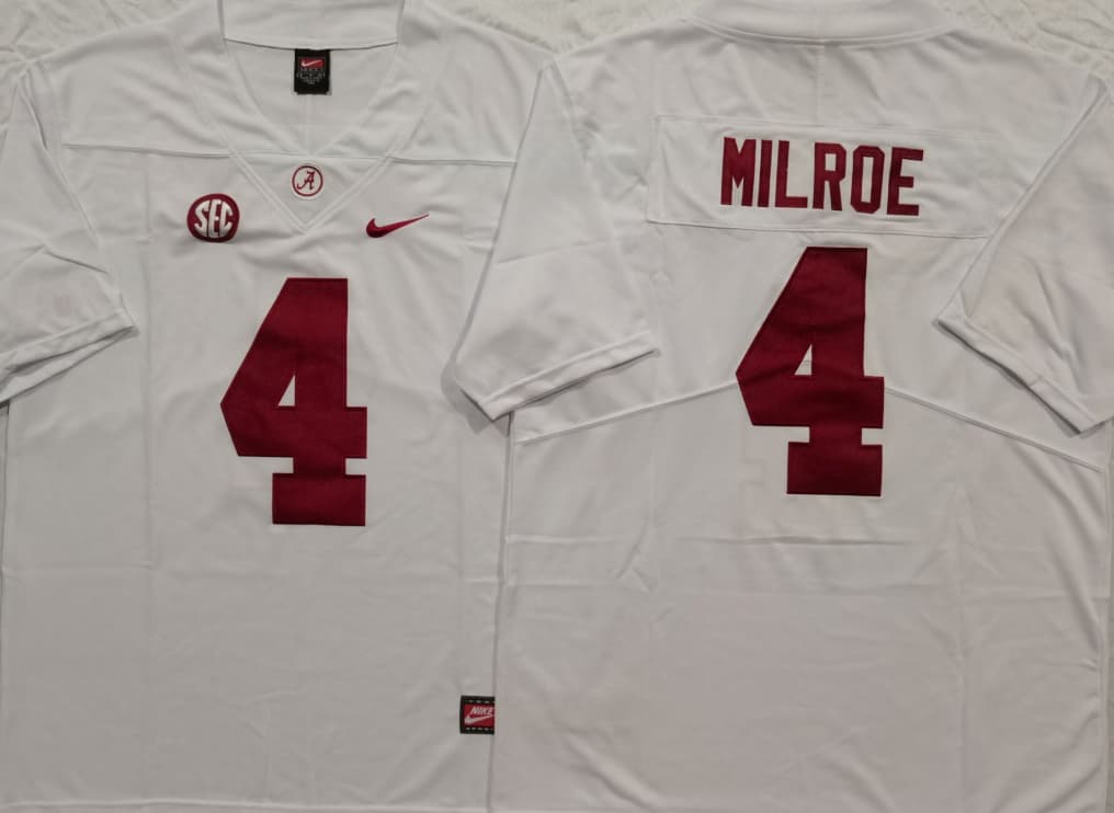 Alabama Crimson Tide White #4 MILROE
