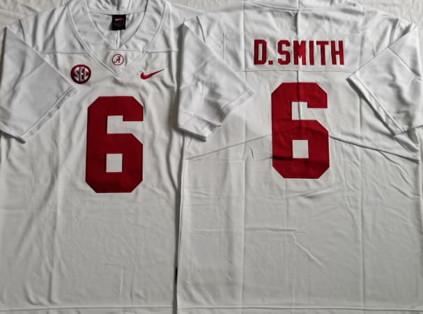 Alabama Crimson Tide White #6 D.SMITH