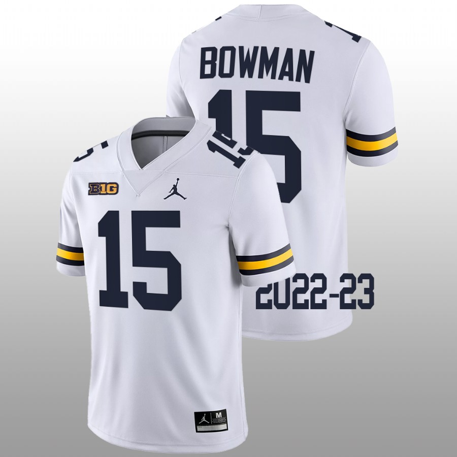 Alan Bowman Michigan Wolverines White 2022-23 College Football Game Jersey