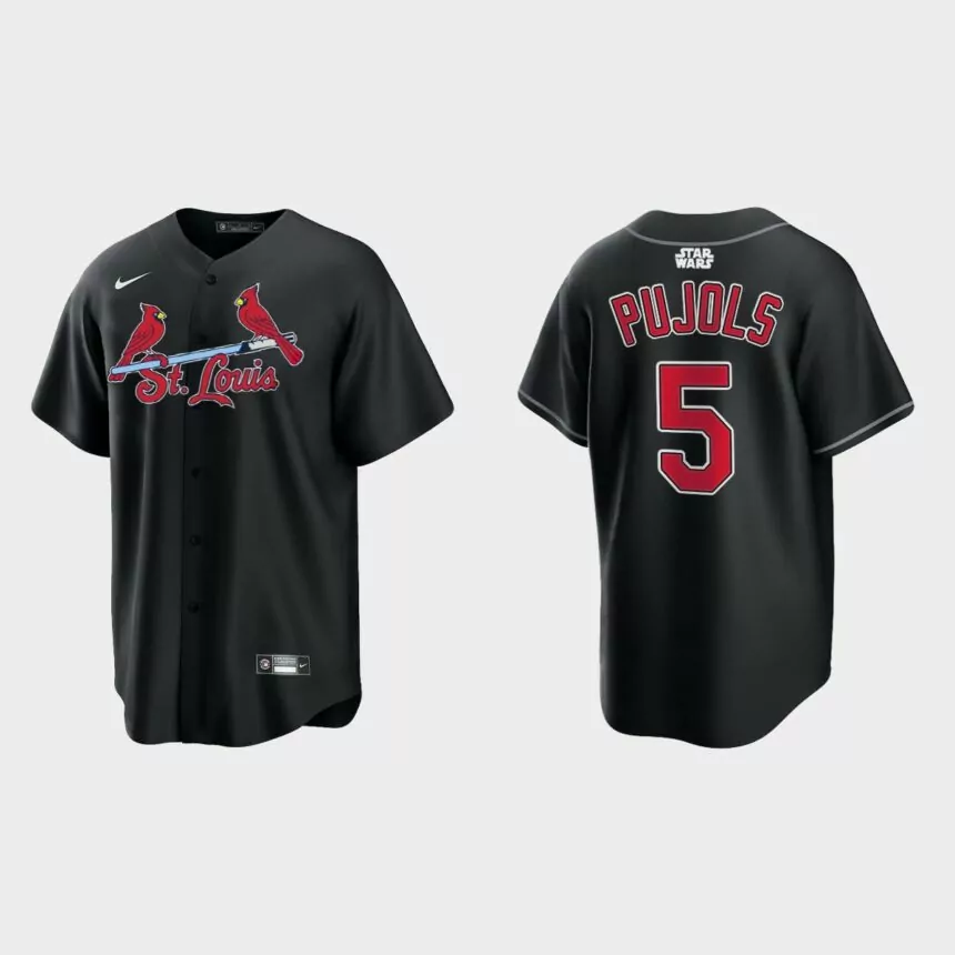 Albert Pujols St. Louis Cardinals Star Wars Replica Jersey – Black