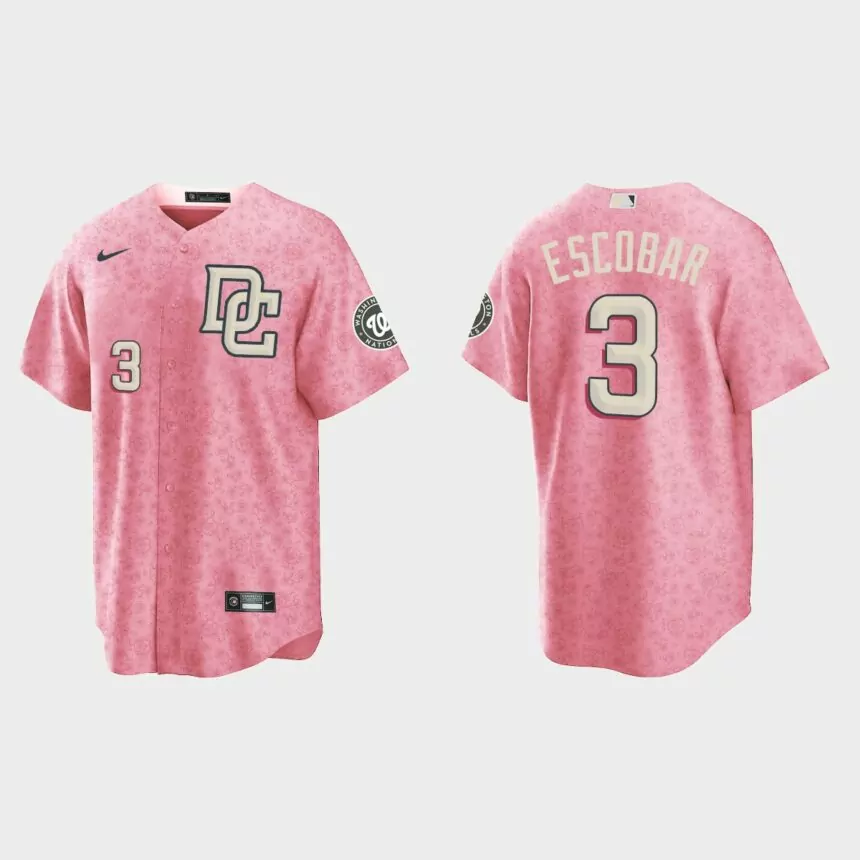 Alcides Escobar Washington Nationals City Connect Special Edition jersey – Pink