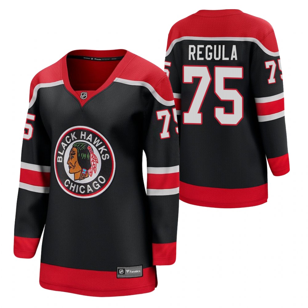 Alec Regula Chicago Blackhawks Reverse Retro Black Women Jersey