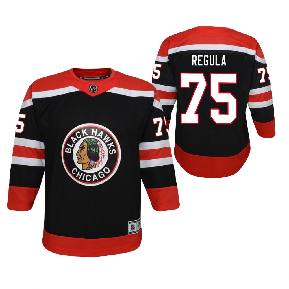 Alec Regula Chicago Blackhawks Reverse Retro Black Youth Jersey