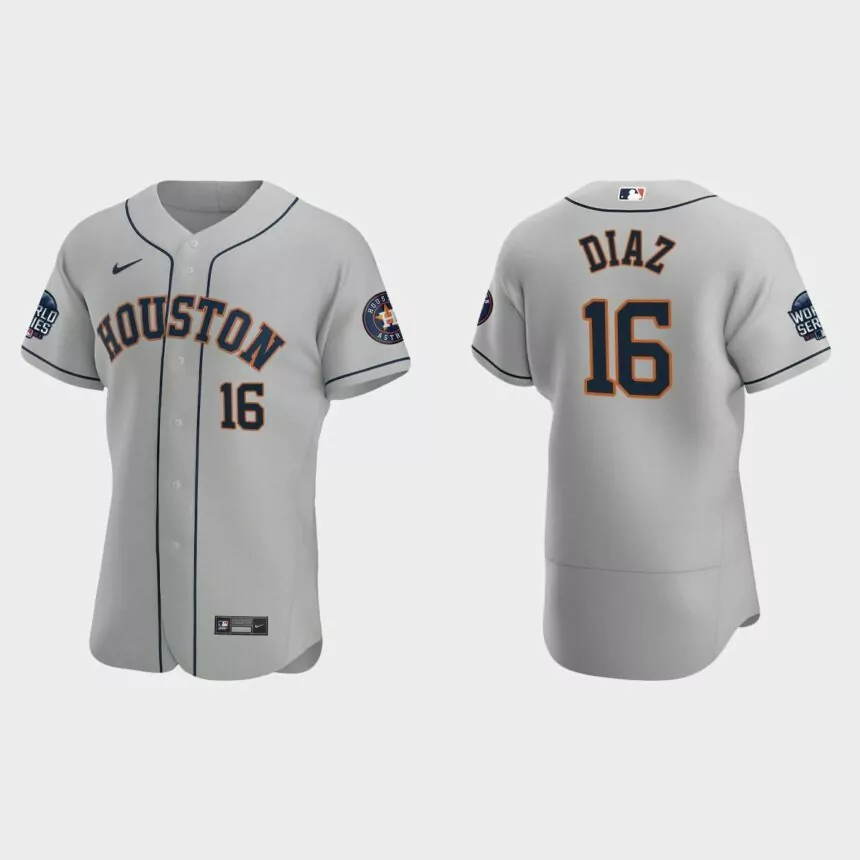 Aledmys Diaz Houston Astros 2021 World Series Authentic Jersey – Gray