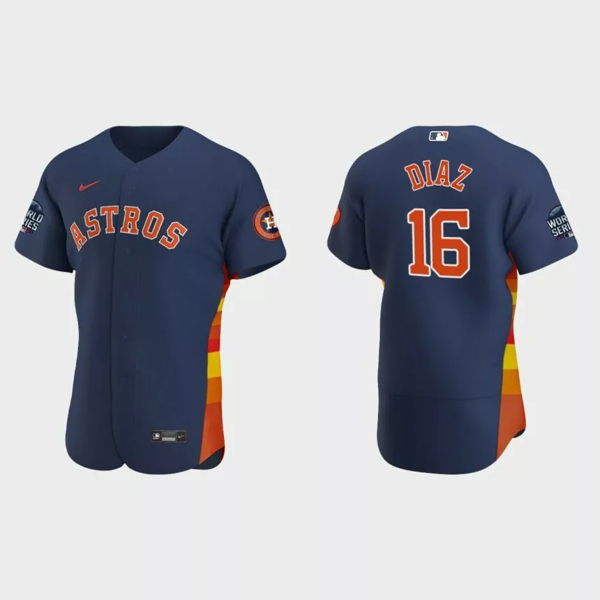 Aledmys Diaz Houston Astros 2021 World Series Authentic Jersey – Navy