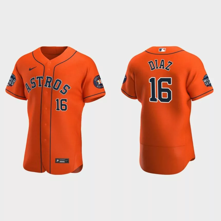Aledmys Diaz Houston Astros 2021 World Series Authentic Jersey – Orange